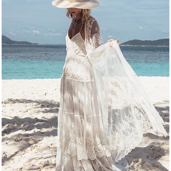 Other - SALE! Lace Duster Kimono Cover Up